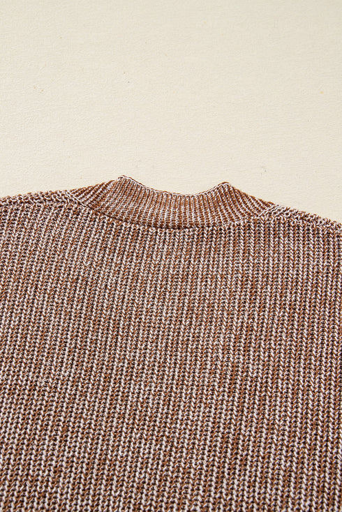 Open Knit Patch Pocket Ribbed Trim Longline Cardigan